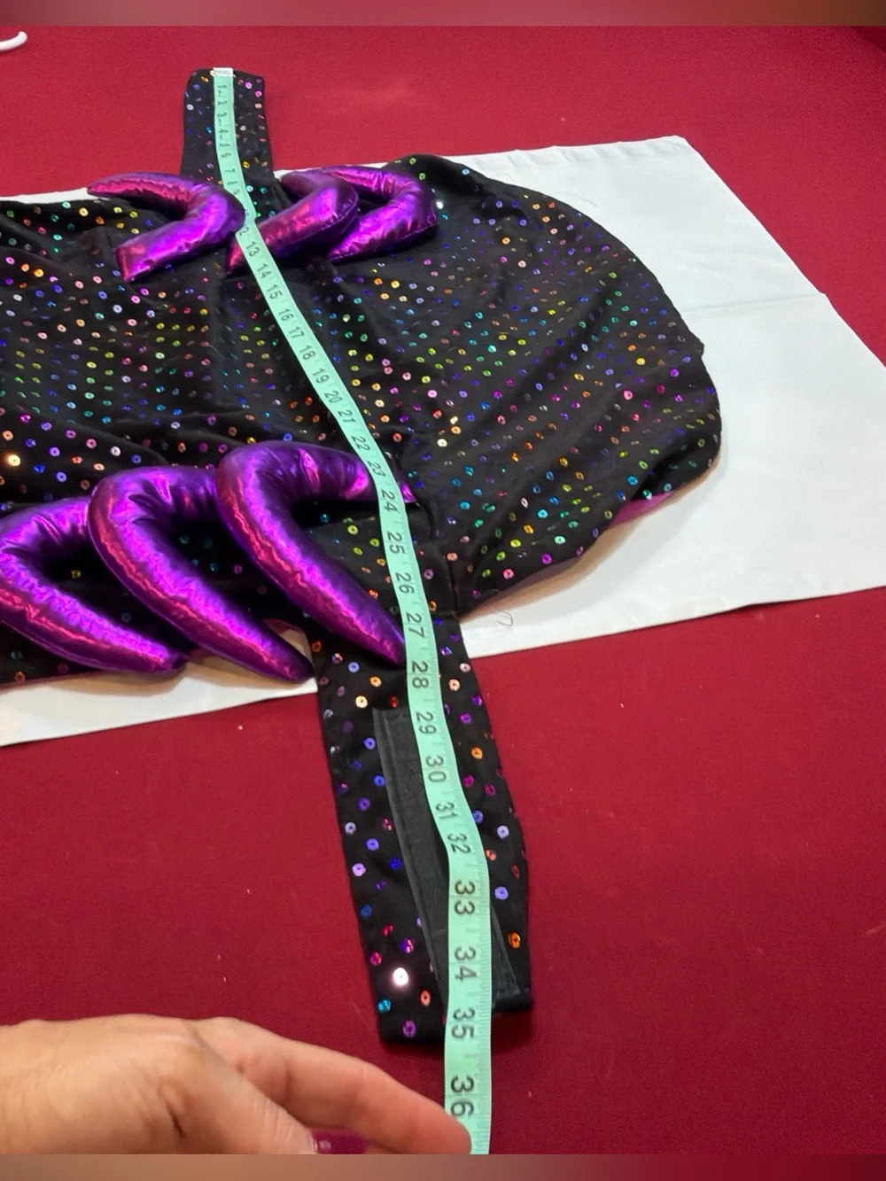 SPIDER XL DOG Halloween Costume Tarantula Black Shiny Purple funny Sequins Fun